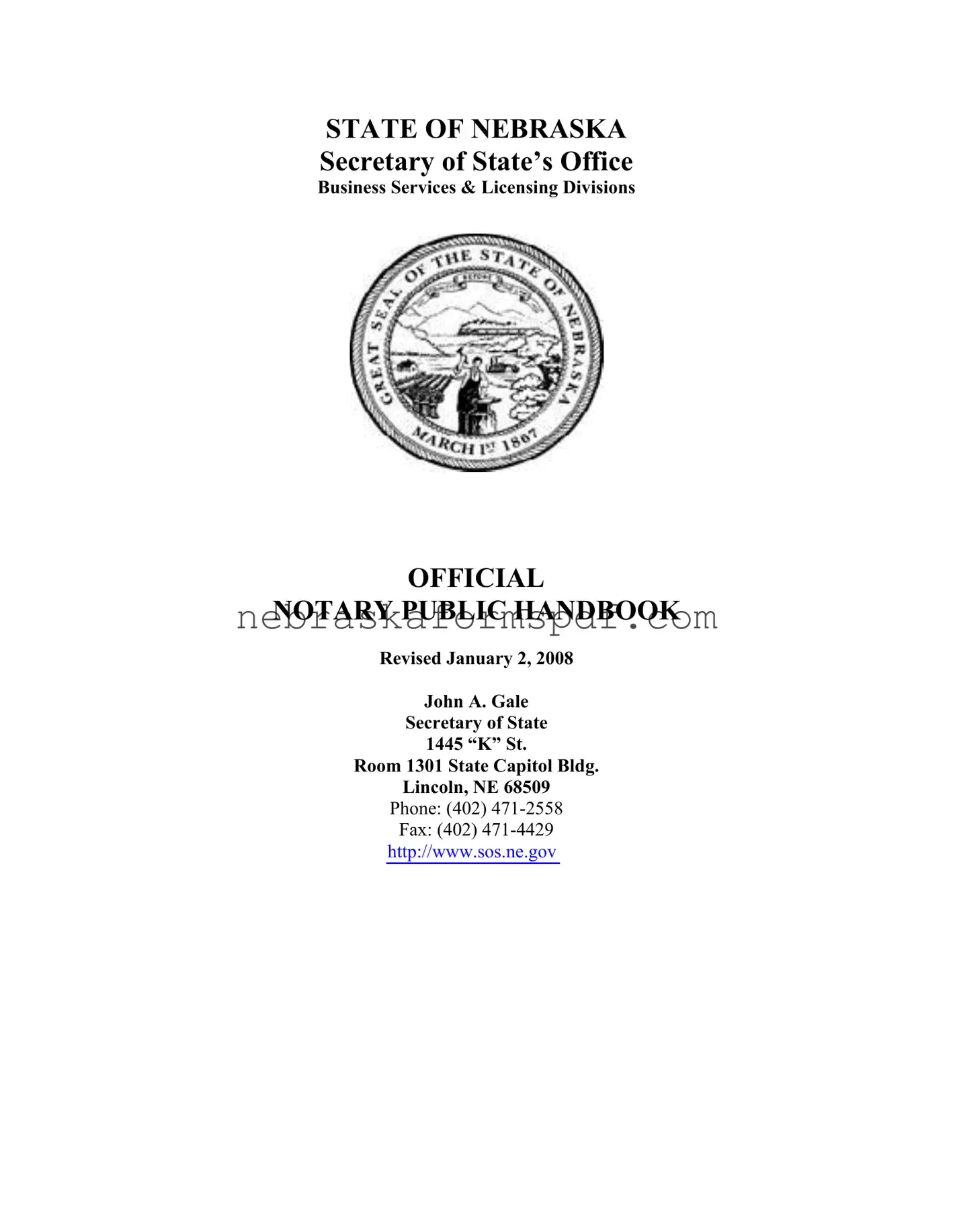 Fill a Valid Notary Handbook Nebraska Form
