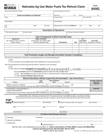Fill a Valid 84Ag Nebraska Form