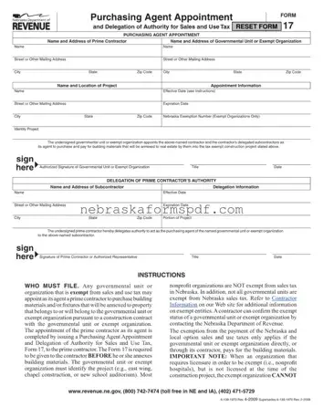 Fill a Valid Nebraska 17 Form