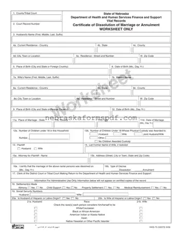 Fill a Valid Nebraska Hhs 73 Form