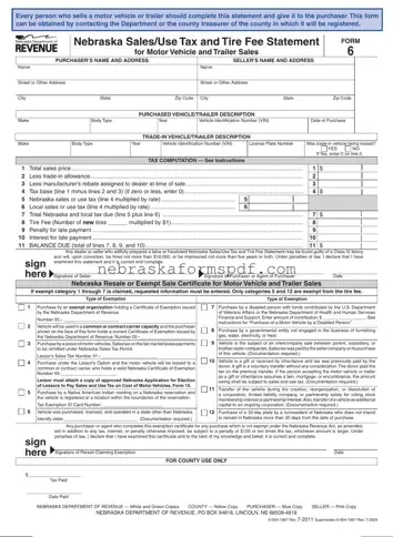 Fill a Valid Nebraska Sales Tax Statement Form