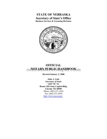 Fill a Valid Notary Handbook Nebraska Form