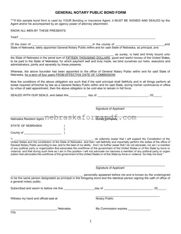 Fill a Valid Notary Public Bond Nebraska Form